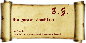 Bergmann Zamfira névjegykártya